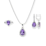 Load image into Gallery viewer, Brazilian Amethyst and Zircon Jewelry Set – Pear Cut , 6.7 Carats