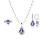 Load image into Gallery viewer, Brazilian Amethyst and Zircon Jewelry Set –  Pear Cut , 6.7 Carats
