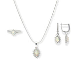 Load image into Gallery viewer, Exquisite Ethiopian Opal and Zircon Jewelry Set – Genuine Oval Gems, Elegant Design
