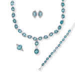 Load image into Gallery viewer, Elegant Pakistani London Blue Topaz and Zircon Necklace Set - Exquisite Craftsmanship and Timeless Charm
