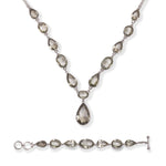 Load image into Gallery viewer, Brazilian Green Amethyst Necklace Set - Elegance in Pear-Shaped Beauty