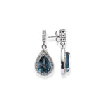 Load image into Gallery viewer, Elegant Pakistani Pear-Shaped Earrings - London Blue Topaz and Zircon Beauty