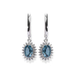 Load image into Gallery viewer, Pakistani Oval London Blue Topaz Earrings - Exquisite Elegance in Every Detail