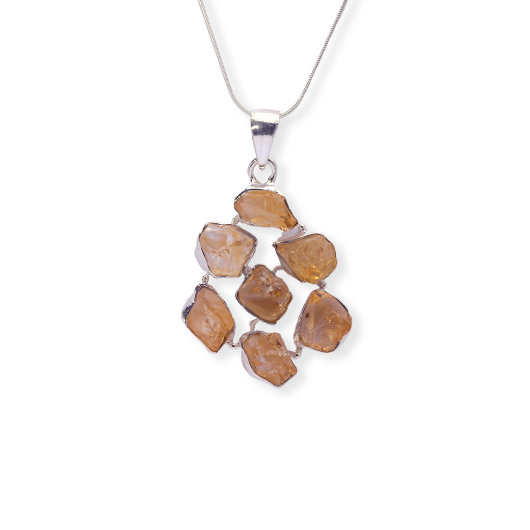 African Citrine Pendant - Radiant Sunshine, Chain Length From 16 or 18 Inches