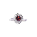 Load image into Gallery viewer, African Garnet and Zircon Oval Ring - 0.79 ct Stone