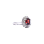 Load image into Gallery viewer, African Garnet and Zircon Oval Ring - 0.79 ct Stone
