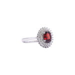 Load image into Gallery viewer, African Garnet and Zircon Oval Ring - 0.79 ct Stone