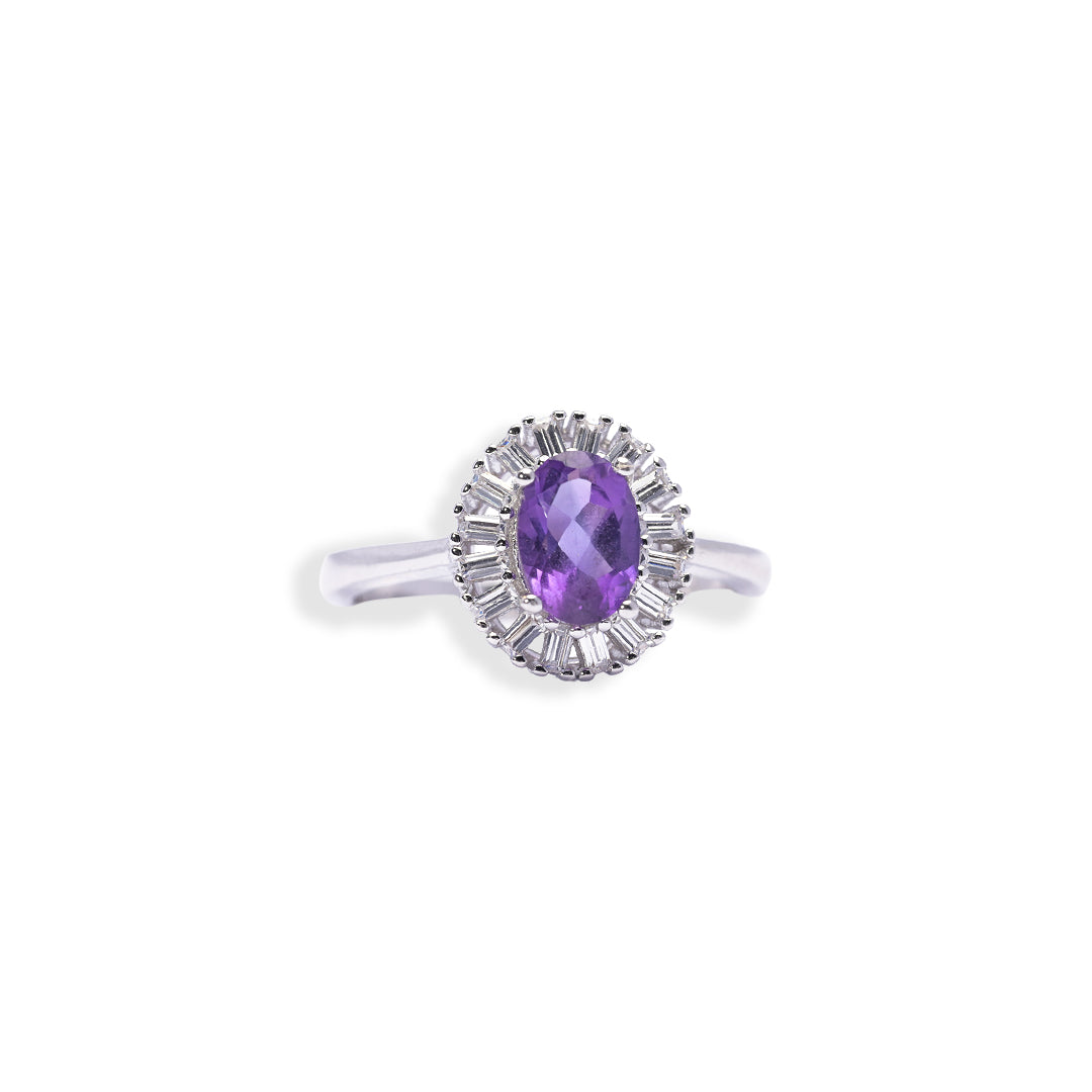 Brazilian Amethyst Oval Ring - Elegance in Every Curve