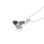 Load image into Gallery viewer, Multi-Origin Gemstone Pendant - Aquamarine, Amethyst, Apatite: Nature's Trilogy