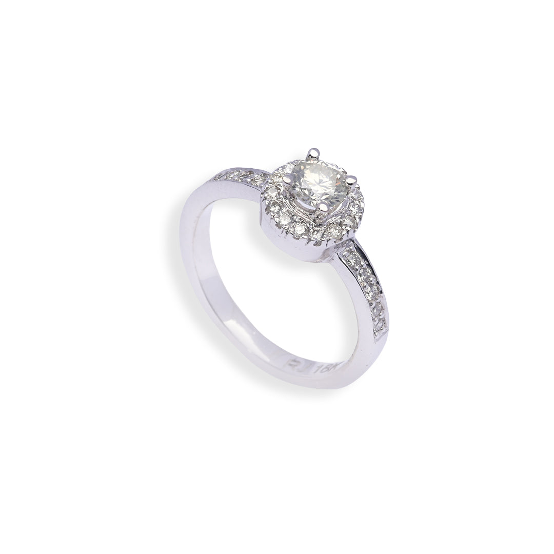 Luxe Round Diamond Ring - OVAL CATCH Ring, 0.40 CT
