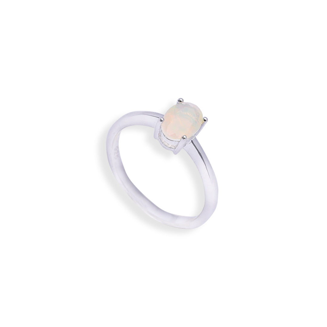Exquisite Oval Ethiopian Opal Ring - Elegance in Every Glint