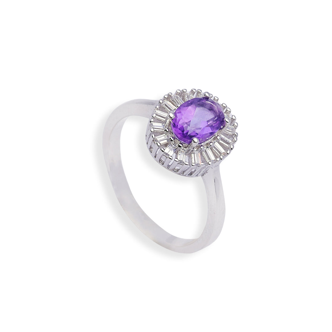 Brazilian Amethyst Oval Ring - Elegance in Every Curve
