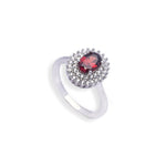 Load image into Gallery viewer, African Garnet and Zircon Oval Ring - 0.79 ct Stone
