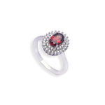 Load image into Gallery viewer, African Garnet and Zircon Oval Ring - 0.79 ct Stone