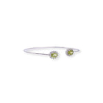 Load image into Gallery viewer, Exquisite Women's Bangle with Oval Peridot and Zircon Gemstones - Handcrafted Elegance from Pakistan