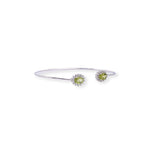 Load image into Gallery viewer, Exquisite Women&#39;s Bangle with Oval Peridot and Zircon Gemstones - Handcrafted Elegance from Pakistan
