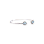 Load image into Gallery viewer, Oval Blue Topaz and Zircon Bangle – Pakistani Craftsmanship, Timeless Beauty