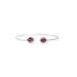 Load image into Gallery viewer, Oval Garnet and Zircon Bangle – African Craftsmanship, Subtle Elegance