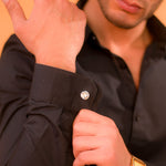 Load image into Gallery viewer, Stylish Round Green Amethyst Cufflinks