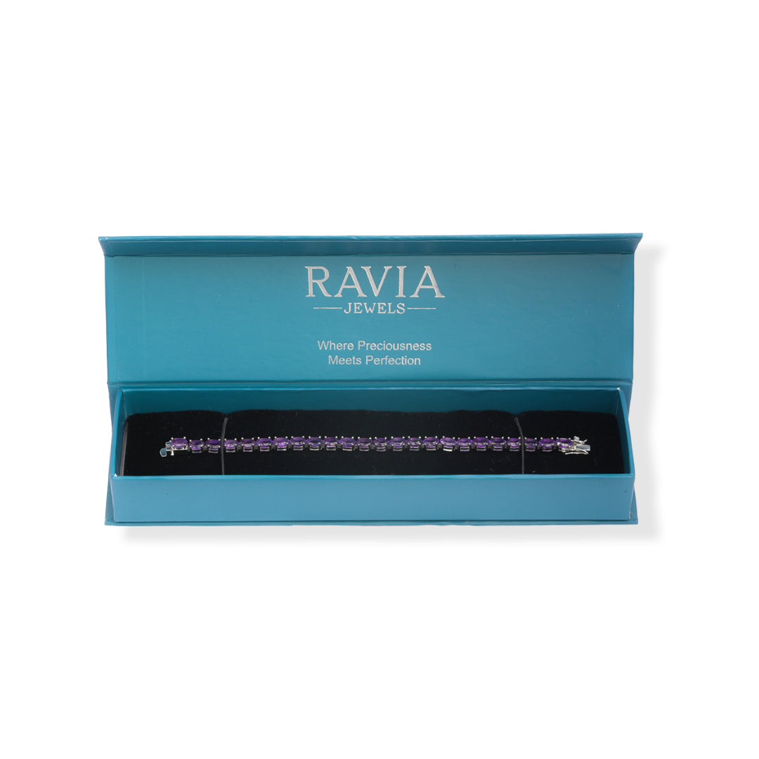 Brazilian Oval Amethyst Bracelet - Pure Elegance in Every Detail