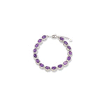 Load image into Gallery viewer, Brazilian Oval Amethyst and Zircon Bracelet - Radiant Charm on Your Wrist