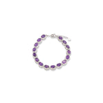 Load image into Gallery viewer, Brazilian Oval Amethyst and Zircon Bracelet - Radiant Charm on Your Wrist
