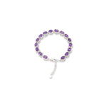 Load image into Gallery viewer, Brazilian Oval Amethyst and Zircon Bracelet - Radiant Charm on Your Wrist