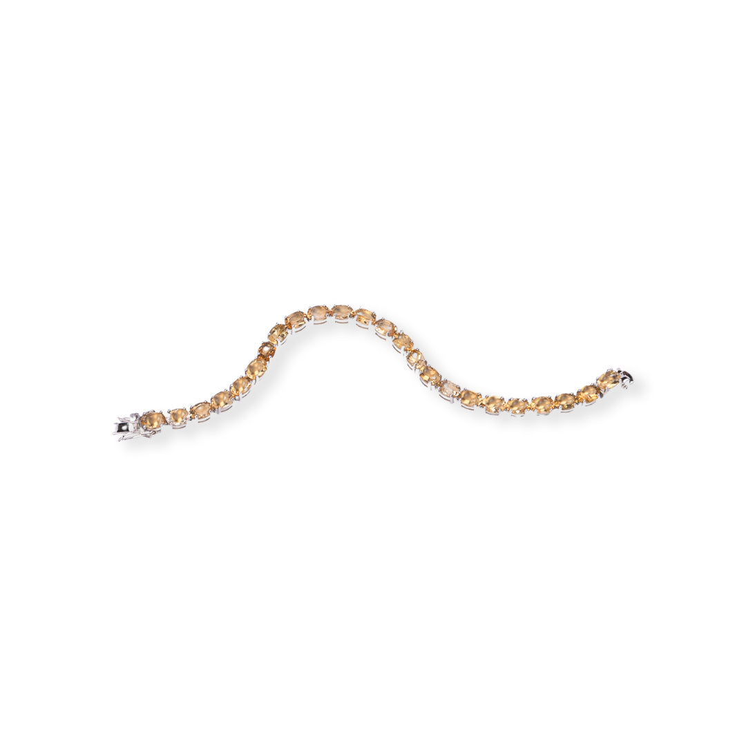 African Oval Citrine Bracelet - Natural Warmth, 0.65 Carats