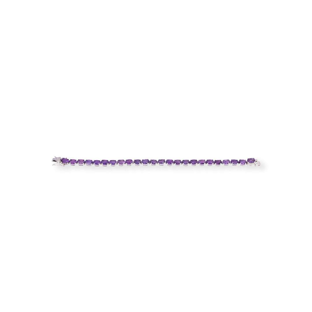 Brazilian Oval Amethyst Bracelet - Pure Elegance in Every Detail