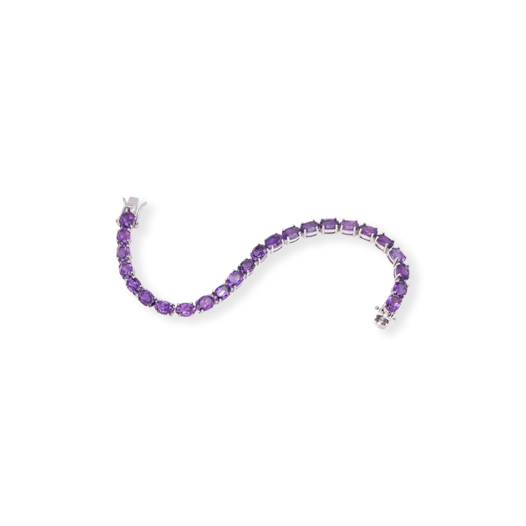 Brazilian Oval Amethyst Bracelet - Pure Elegance in Every Detail