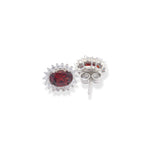 Load image into Gallery viewer, African Oval Garnet and Zircon Earrings - Stud system- 1.58 Ct