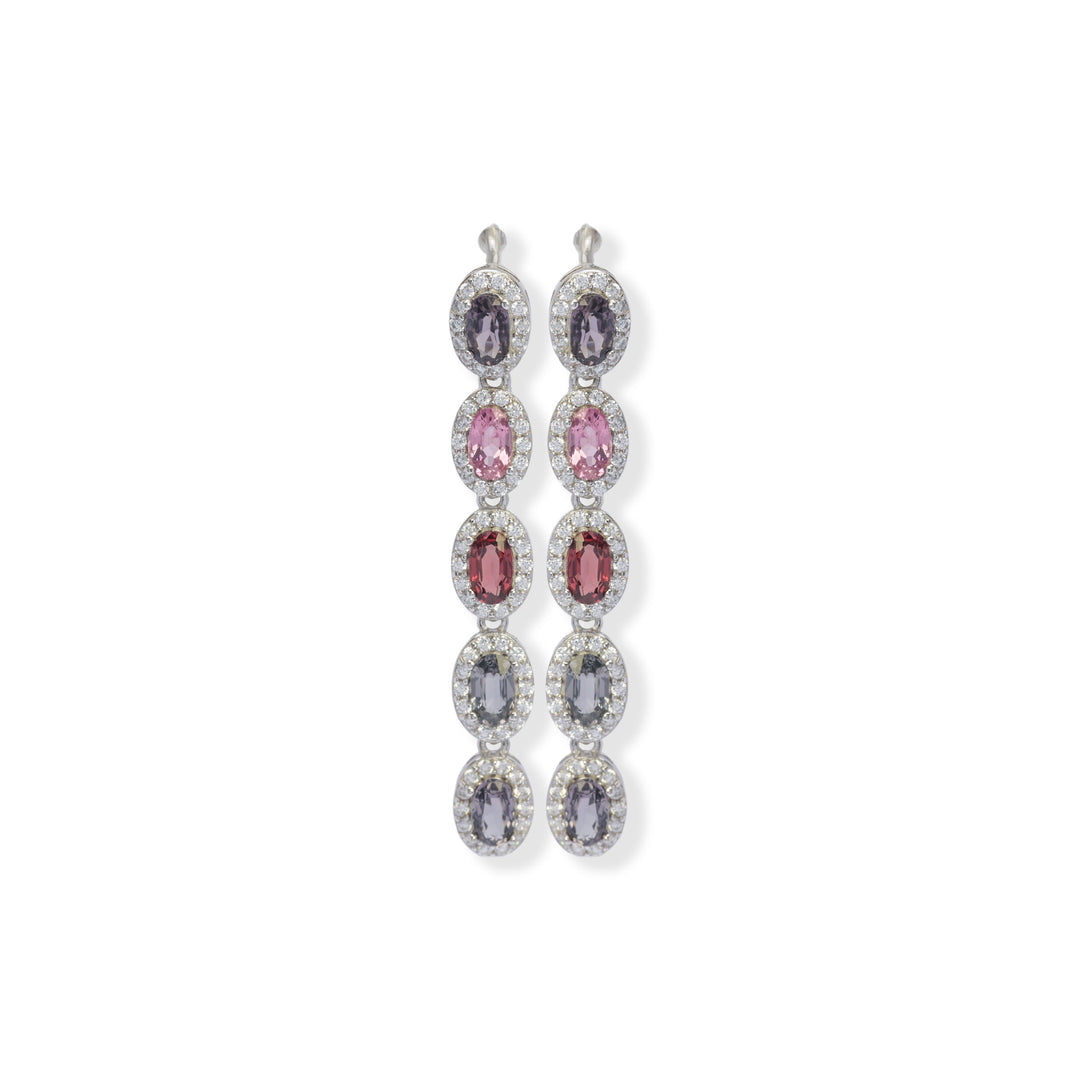 Sri Lankan Oval Spinel and Zircon Necklace Set - Elegance in Every Detail