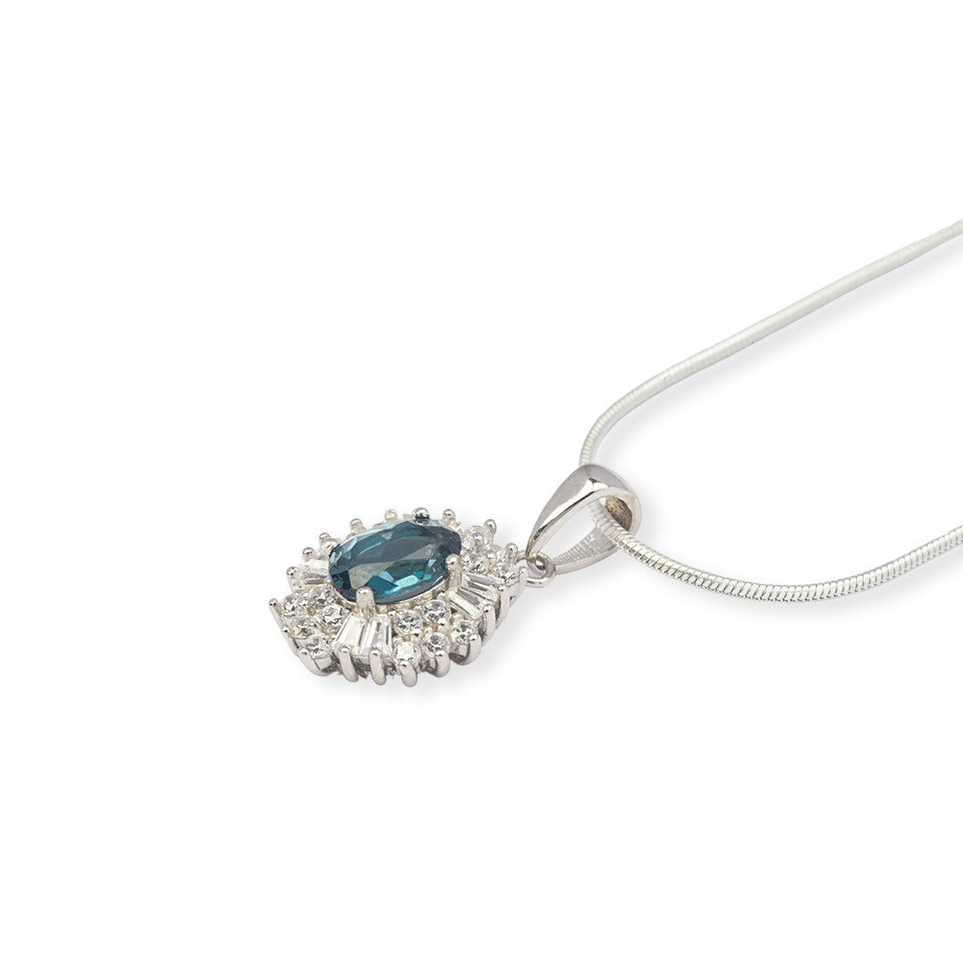 Pakistani London Blue Topaz Jewelry Set – Exquisite Oval Gems, Sublime Elegance