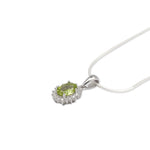 Load image into Gallery viewer, Pakistani Oval Peridot and Zircon Pendant - Nature's Harmony, Timeless Beauty