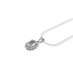 Load image into Gallery viewer, Pakistani Oval Blue Topaz and Zircon Pendant - Captivating Charm, Timeless Beauty
