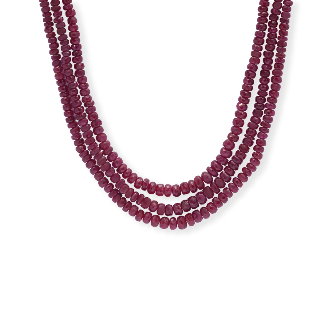 Glimmering Ruby  Sphere Necklace