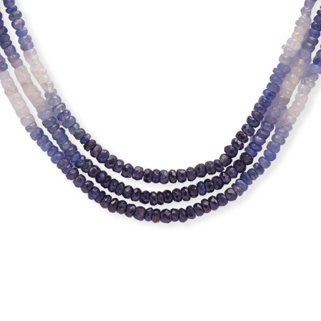 Shaded Sapphire Circle Necklace