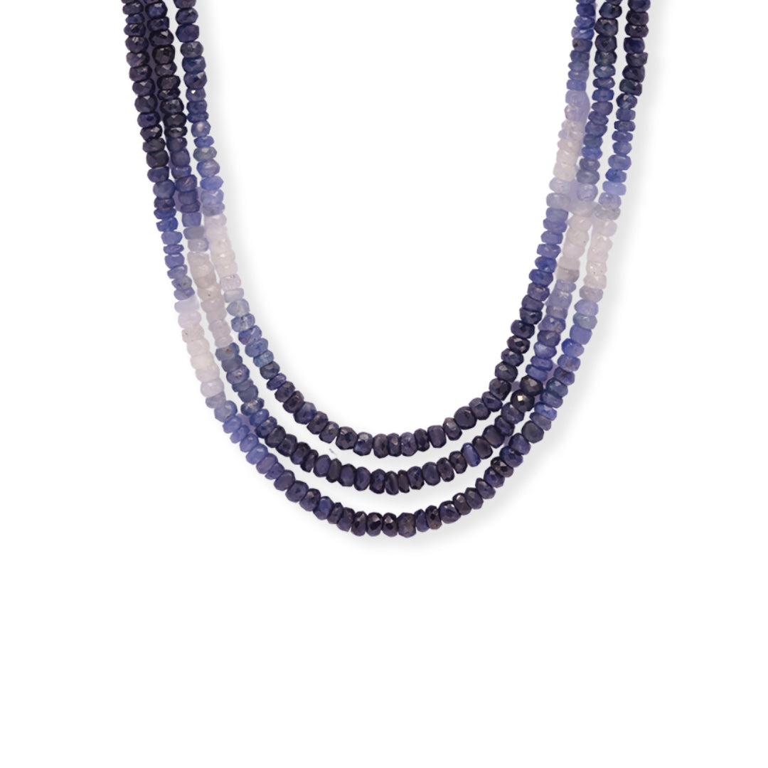Shaded Sapphire Circle Necklace