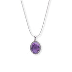 Load image into Gallery viewer, Brazilian Oval Amethyst and Zircon Pendant - Elegance Redefined
