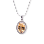 Load image into Gallery viewer, African Oval Citrine and Zircon Pendant - 15 ct Gemstone