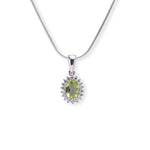 Load image into Gallery viewer, Pakistani Oval Peridot and Zircon Pendant - Nature's Harmony, Timeless Beauty