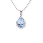 Load image into Gallery viewer, Elegant Pear-Shaped Pendant - Pakistani Swiss Blue Topaz and Zircon Brilliance