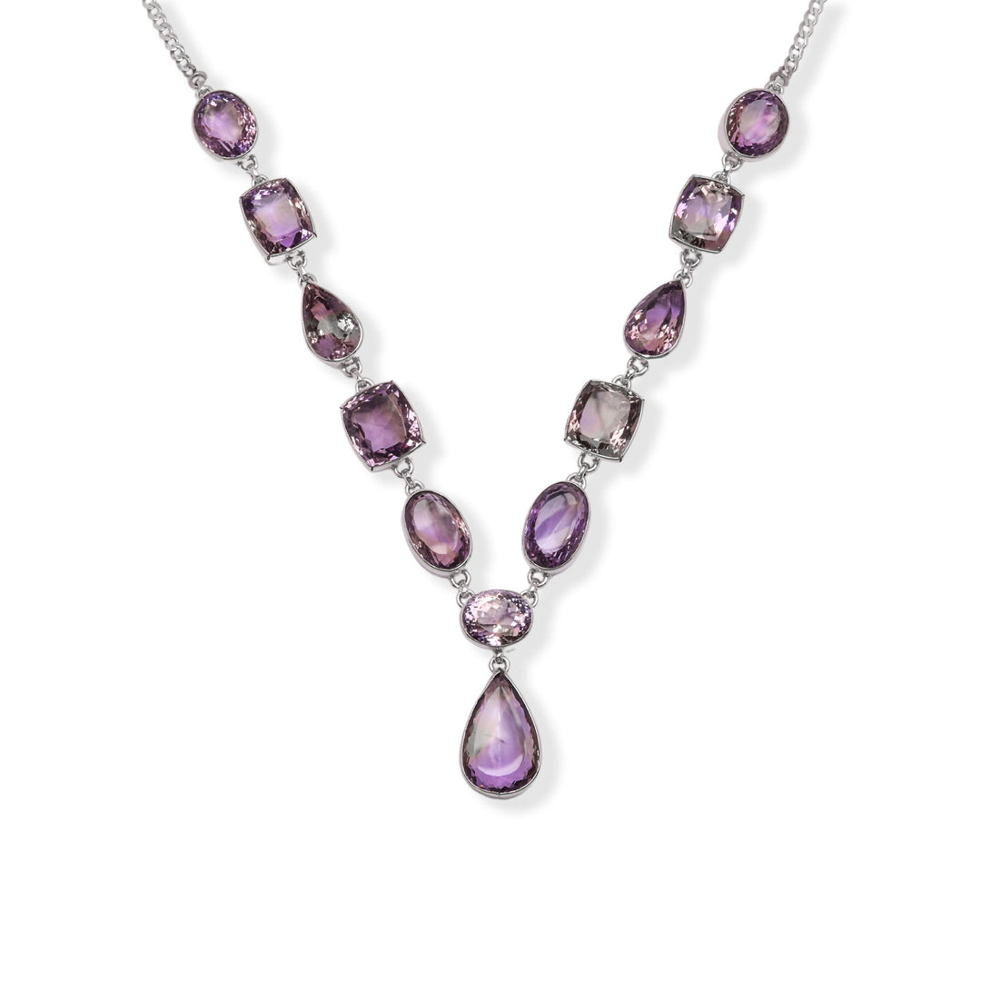 Brazilian Amethrine Necklace Set - Oval, Square and Pear Cut