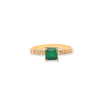 Load image into Gallery viewer, Elegant 18k Gold Emerald and Diamond Ring - Diamond 0.08 cents, Stone 0.35ct