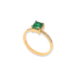 Load image into Gallery viewer, Elegant 18k Gold Emerald and Diamond Ring - Diamond 0.08 cents, Stone 0.35ct