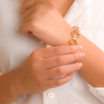 Load image into Gallery viewer, African Raw Citrine Bracelet - 7 inches Clasp (Bar and Ring Toggle) adjustable