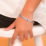 Load image into Gallery viewer, Pakistani Oval London Blue Topaz and Zircon Bracelet - Timeless Beauty on Your Wrist
