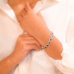 Load image into Gallery viewer, Pakistani Oval London Blue Topaz and Zircon Bracelet - Timeless Beauty on Your Wrist