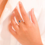 Load image into Gallery viewer, Elegant Pakistani Oval London Blue Topaz Ring with Zircon Accents