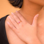 Load image into Gallery viewer, Precious 18k Gold Ruby Diamond Ring - Stone 0.50ct, Diamond 0.02 cents